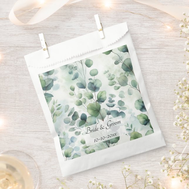 Simple Eucalyptus Lace Wedding Geschenktütchen (Ausgeschnitten)