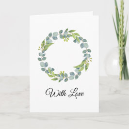 Simple Eucalyptus Wreath Wedding Card - Blank Karte