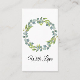 Simple Eucalyptus Wreath Wedding Card - Blank Visitenkarte