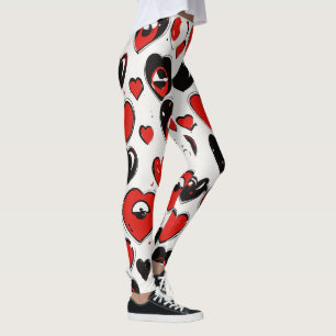 "Simple Eyes Emoji Pattern on Hard" Leggings