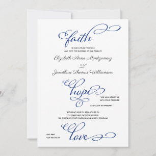 Simple Faith Hope Liebe Script Hochzeitseinladung Einladung