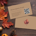 Simple Fall Leaf Terracotta Wedding Honeymoon Fund Begleitkarte<br><div class="desc">Diese schlichte Fallblatt Terracotta Hochzeitshoneymoon Fond Umschließungskarte wird durch die delikate Eleganz der Natur inspiriert, mit einem rustikalen und schlichten Charme, der die Essenz des Herbstes einfängt. Dieses Design ist mit einem minimalistischen Ahornblatt aus Boho auf Terrakotta-Hintergrund gestaltet. Jedes Stück dieser Kollektion lädt Sie ein, den sanften Reiz der Saison...</div>