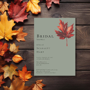 Simple Fall Sage Green Wedding Brautparty Einladung