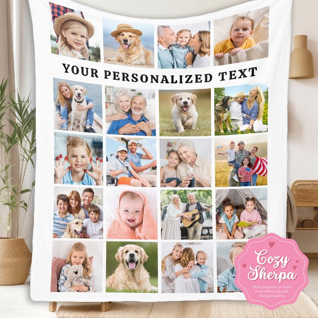 Simple Family 20 Custom Photos Collage Birthday  Sherpadecke (Von Creator hochgeladen)
