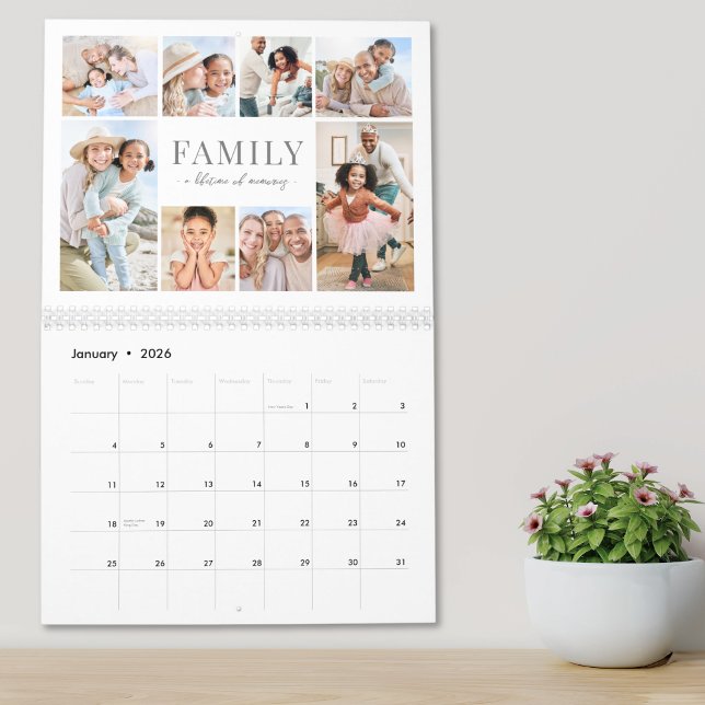 Simple Family Photo Collage Kalender (Simple Family Photo Collage Calendar )