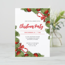 Simple Festivals Baubles Weihnachts-Party Einladung