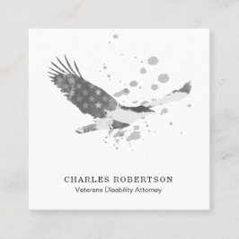 ** Simple Flag USA American Eagle Schwarz-weiß Quadratische Visitenkarte