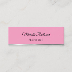 Simple Flamingo Pink Metallic Mini Visitenkarte