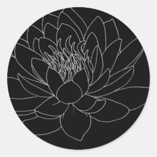 Simple Floral - Beutiful Lotus Runder Aufkleber