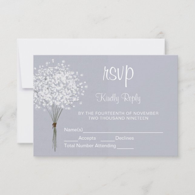 Simple Floral Bouquet RSVP Karte (Vorderseite)