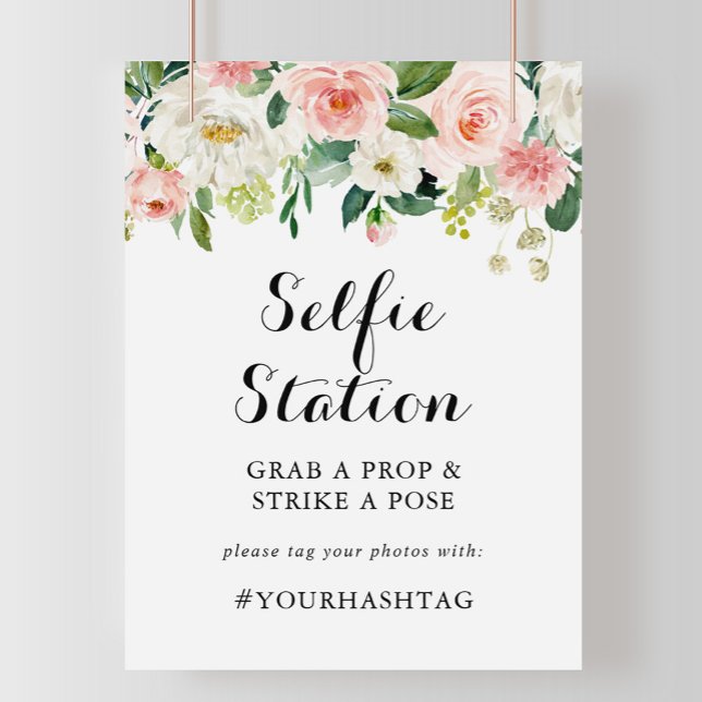 Simple Floral Green Foliage Selfage Station Sign Poster (Von Creator hochgeladen)