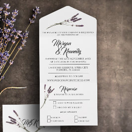 Simple Floral Lavender Sprig UAWG Wedding All In One Einladung
