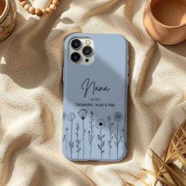 Simple Floral Nana Custom Title iPhone 16 Pro Max Hülle