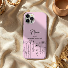 Simple Floral Nana Custom Title iPhone 16 Pro Max Hülle