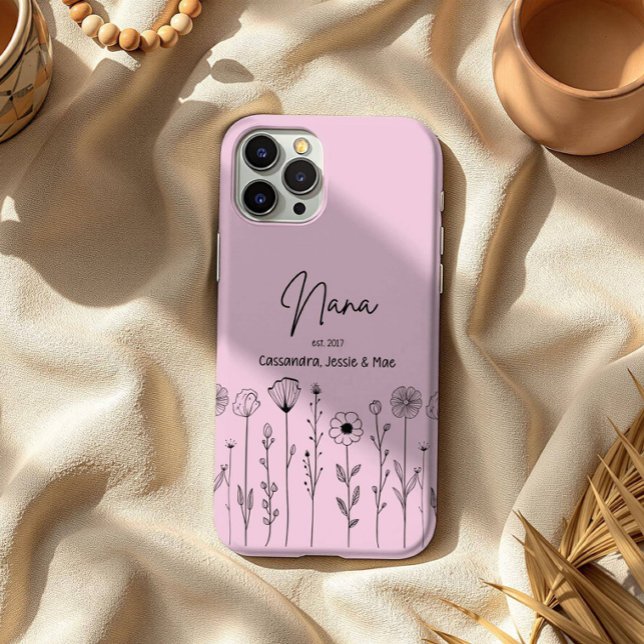 Simple Floral Nana Custom Title Case-Mate iPhone Hülle (Von Creator hochgeladen)