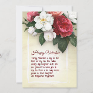 Simple Floral Valentine letter card Dankeskarte
