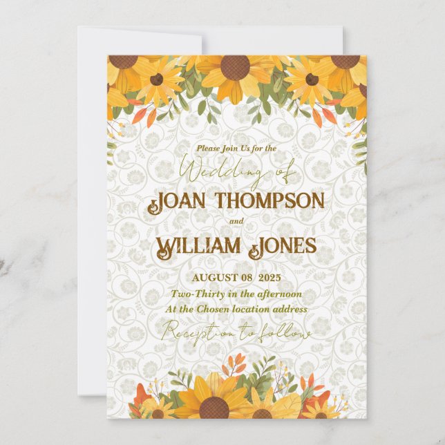 Simple floral Wedding Card  Einladung (Vorderseite)