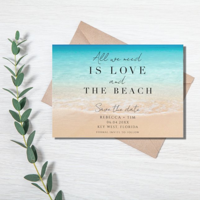 Simple Florida Beach Wedding Save The Date (Von Creator hochgeladen)