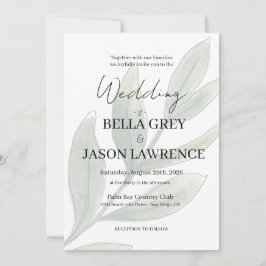 Simple flower Black & White Wedding Invitation Einladung