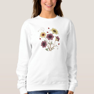 simple flowers art nouveau style sweatshirt