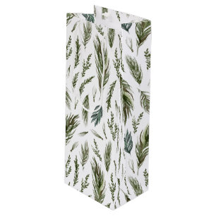 Simple Forest Botanicals Aquarellen Weihnachten Geschenktüte Für Weinflaschen