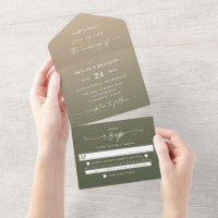Simple Forest Green & Gold Ombre Wedding