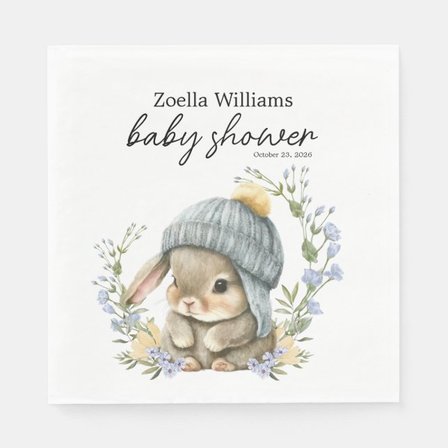 Simple Forest Woodland Baby Shower Napkin Serviette (Vorderseite)
