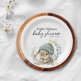 Simple Forest Woodland Baby Shower Paper Plate Pappteller