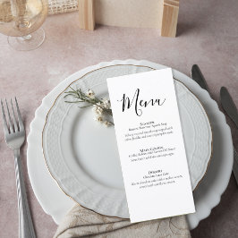Simple Formal Wedding Menu Card Menükarte