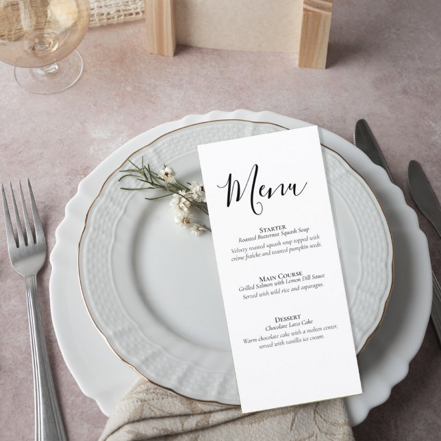 Simple Formal Wedding Menu Card Menükarte (Von Creator hochgeladen)