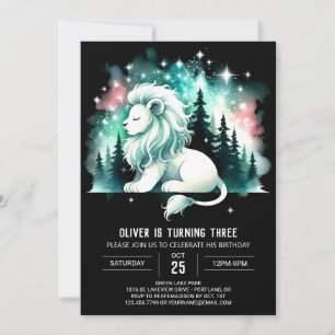 Simple Fun Lion Birthday Einladung