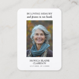 Simple Funeral Memorial Photo Prayer Card Visitenkarte