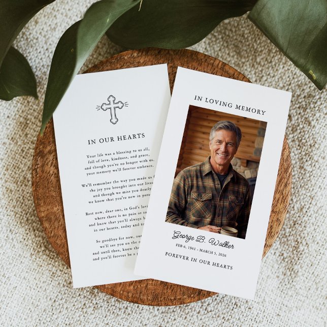 Simple Funeral Memorial Prayer Photo Card (Von Creator hochgeladen)