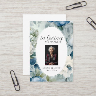 Simple Funeral Memorial Prayer Photo Card Visitenkarte