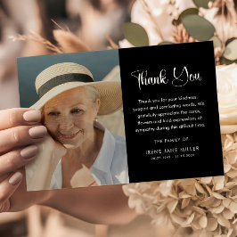 Simple Funeral Photo & Message Memorial Dankeskarte