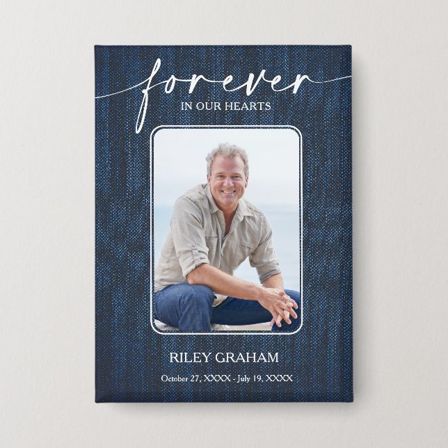 Simple Funeral Photo Sympathy Memorial Button (Vorderseite)