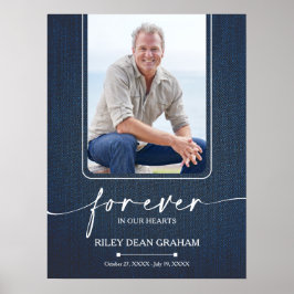 Simple Funeral Photo Sympathy Memorial Poster