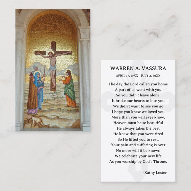 Simple Funeral Prayer Sympathy Card Visitenkarte (Vorne/Hinten)