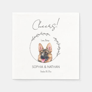 Simple German Shepherd Wedding Cocktail Napkins Serviette