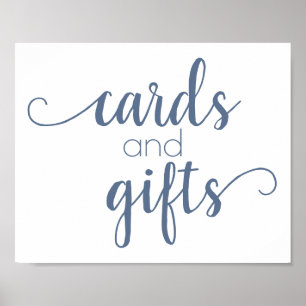 Simple Gift Table   Dusty Blue Any Party Event Poster