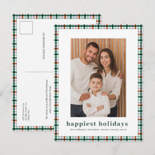 Simple Gingham Foto Glücklichste Weihnachten