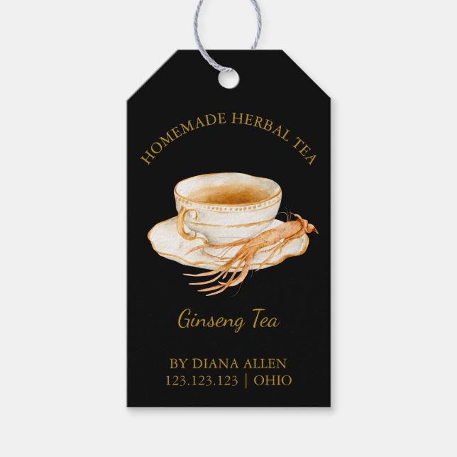 Simple Ginseng Tea Hang Tag Geschenkanhänger (Vorderseite)