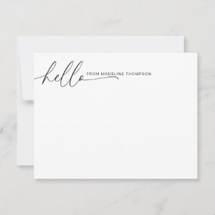 Simple Girl Hello Script Name Contemporary Mitteilungskarte