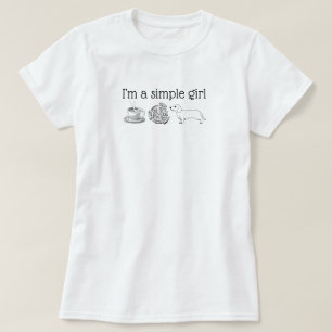 Simple Girl - Kaffee, Pizza, T - Shirt für Hunde