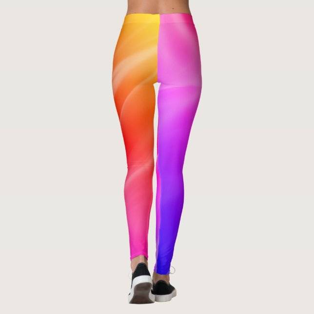Simple Girly Abstrakt Ombre Pink Aurora Gradient Leggings (Rückseite)