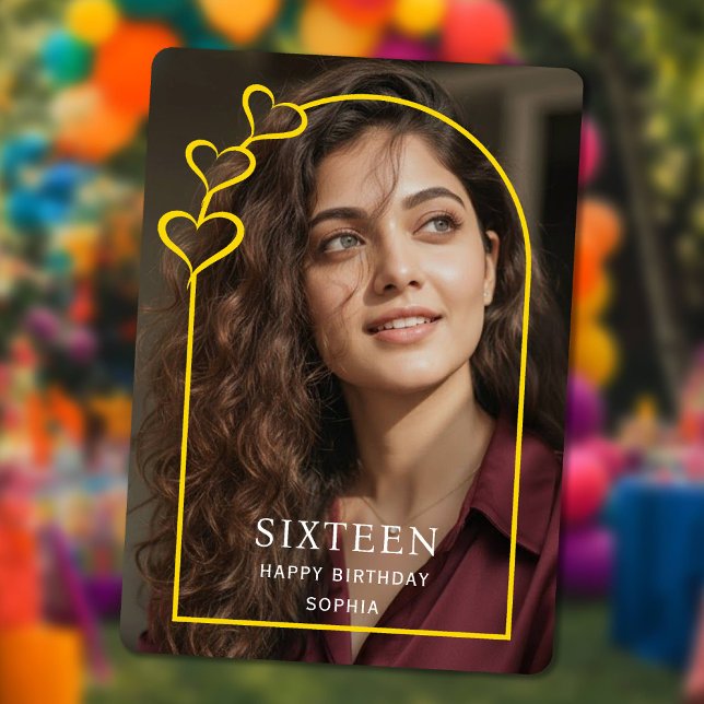 simple Gold Arch and heart sweet 16 Birthday Card Feiertagskarte (simple Gold Arch and heart sweet 16 Birthday Card)