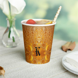 Simple Gold Beer Monogram Christmas party Pappbecher