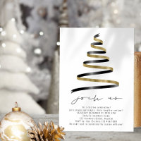 Simple Gold Black Tree Weihnachts-Party