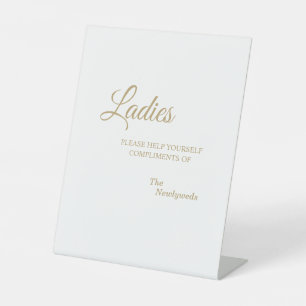 Simple Gold Calligraphy Ladys Badezimmer Sockelschild