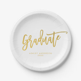 Simple Gold Calligraphy Script Graduation Party Pappteller